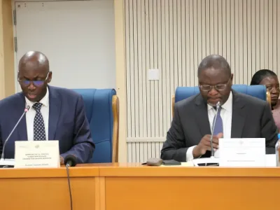 Augustin Emane, ministre de la justice à l'Assemblée Nationale