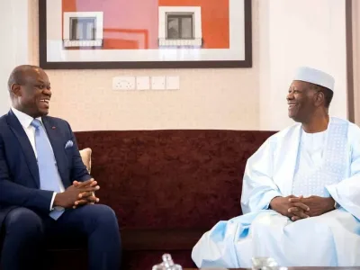 Brice Clotaire Oligui Nguema, président du Gabon et Alassane Ouattara président de la Côte d'Ivoire