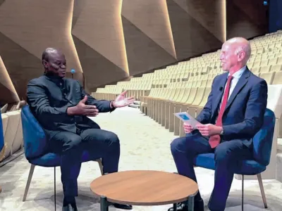 Brice Clotaire Oligui Nguema, président du Gabon et Marc Perelman