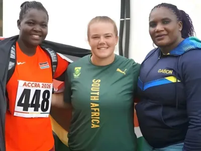 Carine Mekame Ndong a partagé le podium du lancer du poids avec la Sud-Africaine Collette Uys et la Kényane Belinda Achiambo