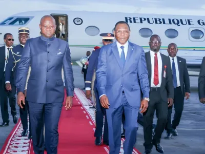 Brice Clotaire Oligui Nguema, président du Gabon à son arrivée à N’Djaména