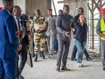 Brice Clotaire Oligui Nguema, président du Gabon sur les chantiers de deux musées