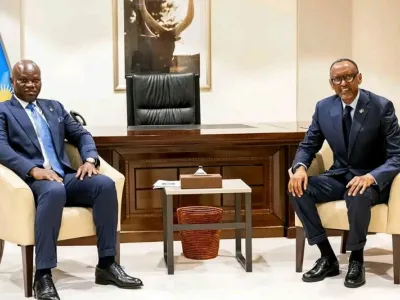Brice Clotaire Oligui Nguema, président du Gabon et Paul Kagame, président du Rwanda