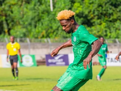 Samson Mbingui, footballeur de Mangasport