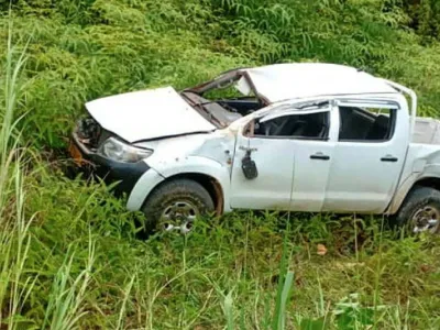 Véhicule accidenté à Tchibanga