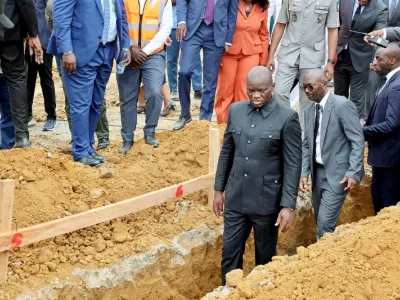 Brice Clotaire Oligui Nguema, président du Gabon au lancement du programme de logement de Ntoum