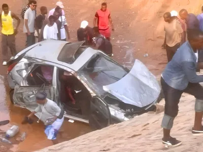 Véhicule accidenté à Nkok