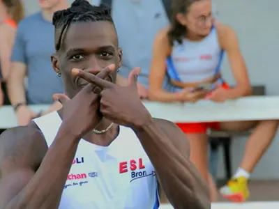 Athlétisme : Guy Maganga-Gorra bat son propre record national sur 200 m. © DR